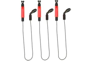 LIUMMRCY 3pcs Bite Alarm Indicator,Bite Indicators Bite Alarm Bobbins,Portable Bobbins Hangers Fishing Alarms Carp Rod Bite Indicator,Illuminated LED Indicator with Alarm Function Red