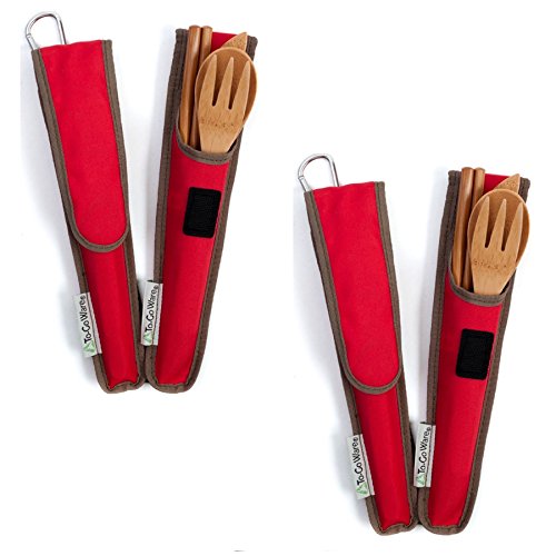 Bamboo reusable cutlery set