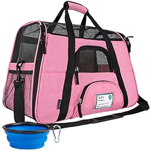 PetAmi Premium Airline Approved Soft-Sided Pet Travel Carrier | Ideal for Small - Medium Sized Cats, Dogs, and Pets | Ventilated, Comfortable Design with Safety Features (Small, Pink)