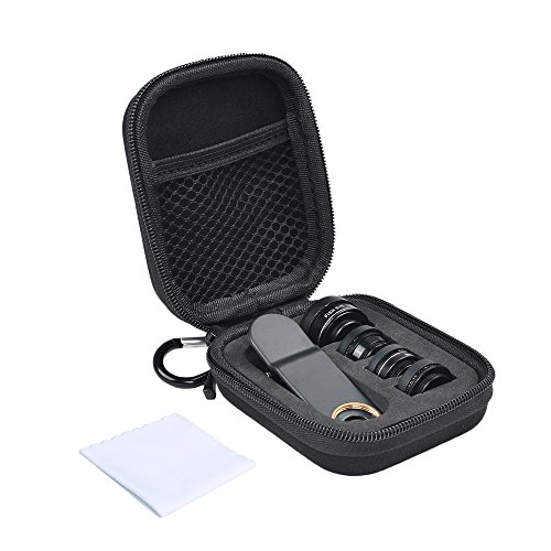 Yorbay 5 in 1 Kamera Objektiv Lens Kits(198 Grad Fisheye Objektiv, 0,63X Weitwinkelobjektiv, 15X Makro Objektiv, 2X Teleskop-Lens, CPL Polfilter), mit Clip-on Adapter, fÃ¼r Handys, Smartphones