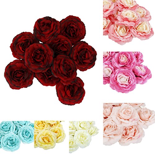 10 x Blumen-Köpfe Kunstblumen Blüten Flowers Künstliche Blumen Hausdeko Kamelie - 8