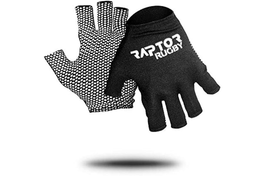 Raptor Rugby Kids/Mini/Junior/Senior ¾ Finger Grip Gloves/Stick Mits/Mitts 5yrs to Adult XL. Only £2.75!