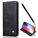 Produktbild ToneSun Hülle Case für iPhone XS Max, Leder Filp Wallet Handyhülle Flipcase: Geschäft Multifunktionale Tasche Cover Brieftasche Schutzhülle in Schwarz + Stylus