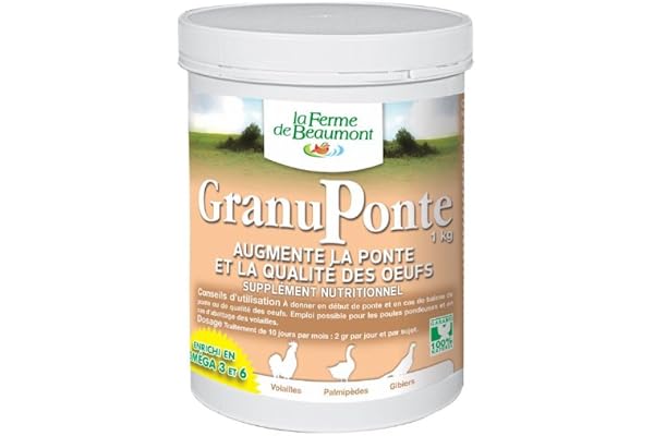 Ferme de Beaumont GranuPonte 1 kg - favorise la Ponte Oméga 3 et 6 granulés concentrés volailles