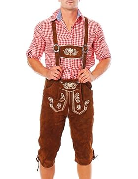 Wanderwald Herren Premium Falke Trachten Lederhose Kniebund Büffel Leder