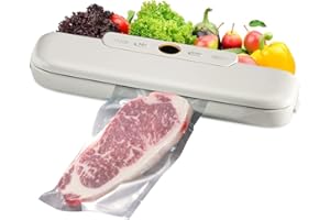 KISUFU Machine d'étanchéité sous vide, machine d'étanchéité alimentaire sous vide, système automatique d'étanchéité à l'air, mode alimentaire sec et humide, conception compacte de 10 sacs sous vide.