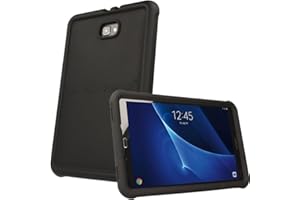 TECHGEAR Coque Bumper pour Samsung Galaxy Tab A 10.1 Pouces 2016/2018 (Séries SM-T580) Coque de Protection Caoutchouc Résistante aux Chocs avec Bords et Coins Renforcés + Film de Protection [Noir]