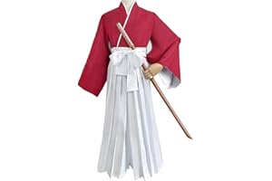 XINCHANGDA Anime Rurouni Kenshin Cosplay Outfits Himura Kenshin Red Kimono Kendo Uniform Halloween Cosplay Costume Anime Costume