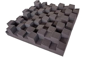 LENACUSTICA Pannello Acustico Fonoassorbente, 50x50cm, Diffusore QRD 2D, 10cm Spessore. Per Pareti e soffitto. Inclusi Ganci di installazione. Non spedito sottovuoto.