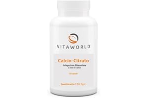 Vita World Citrato di calcio 500mg 120 Capsule Produzione farmaceutica in Germania Vegano