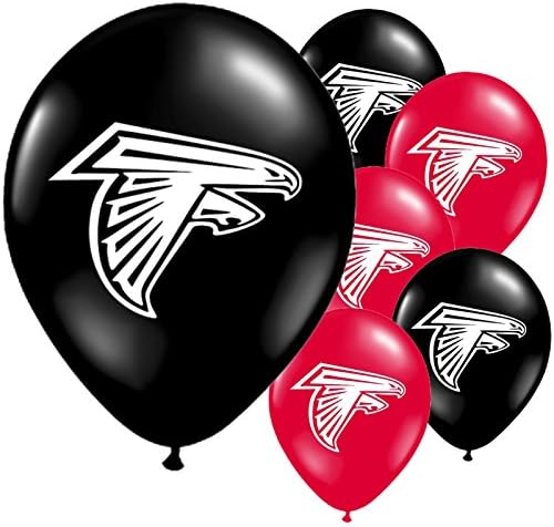 10 Red Black Falcons American Football Sports Party Printed Latex Balloons