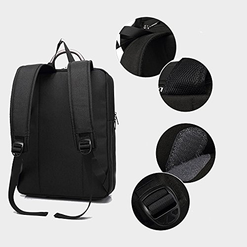 Acxeon 15,6 Zoll Universal Laptop Computer Business Tasche Rucksack Anzug Stoff mit Laptopfach /Akteneinteilung / Zubehörfächer Aktentasche für den Menschen (Schwarz) - 5