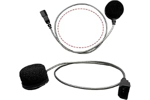 Uppgraderad Cardo-ersättningsmikrofon med bom och brusreducering för tydlig kommunikation, kompatibel med fullface-hjälmar och terränghjälmar (mjuk)