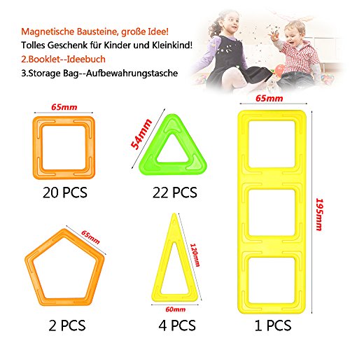 Magnetische Bausteine InnooTech 76+1 tlg Größe Magnetische Bauklötze 2rd Generation Magnetische Konstruktionsbausteine verbessert Magnetspielzeug Lernspielzeug für Baby, Kleinkinder ab 3 Jahre - 7