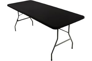 XQZMD Mantel rectangular ajustable, mantel todo incluido con elástico, para mesa de jardín, mesa plegable, escritorio rectangular para exteriores, cocina, patio (negro, 120 x 58 cm)