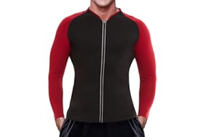 DownLTL Fajas Reductoras Hombre Chaqueta Neopreno Compresion Traje Sauna Camiseta Deportiva Abdominal Manga Larga con Cremallera Fitness Deporte