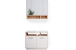 Vicco set mobili bagno Beatrice, Bianco/Sonoma, 2 parti