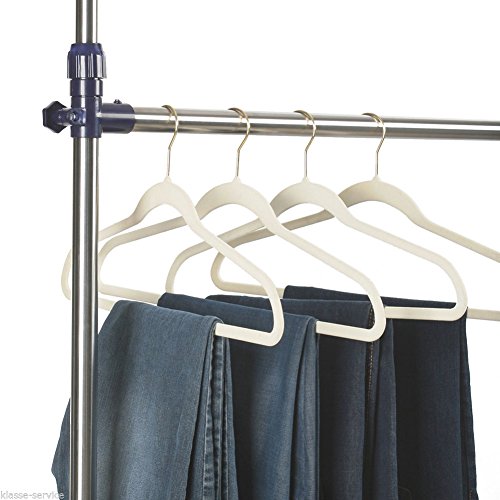 Kronenburg Kleiderständer Doppelstock – Garderobenständer mit Rollen – Höhenverstellbar von 113 bis 198 cm in Blau - 3