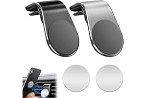 AUEFUDQ 2 PCS Halterung Kompatibel mit Ooono No2/No1, Magnetische Halterung, Auto für Lüftungsschlitze Kfz-Halterung, Tachohalterung mit Clip, Kompatibel mit Radarkamera-Warnfahrzeugen (schwarz, Silber)