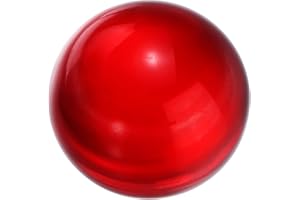 sourcing map 20mm/0.8" Crystal Sphere Ball Glass Solid Decorative Sphere Crystal Ball Prop Ornament for Feng Shui Divination Fortune Telling Tabletop Fountain Decoration, Red