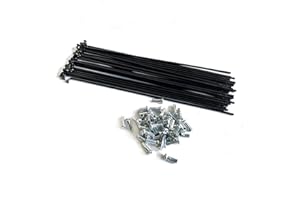 KTKEET Rayons de vélo électrique 13 G de 2,3 mm de haut en acier inoxydable 304 de 128 à 292 mm, rayons de roue courbés en J noirs avec mamelon en cuivre pour VTT, vélo électrique, tricycle