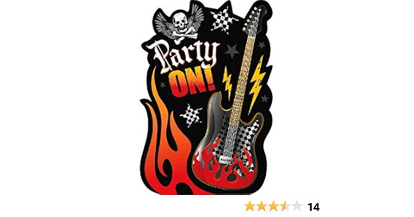 Rock On Heavy Metal Fete Sur Le Theme Carte Postale Invitations Avec Kit De Joints Papier 10 2 X 15 2 Cm Lot De 8 Amazon Fr Cuisine Et Maison