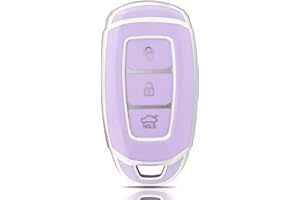 OFFCURVE Funda Llaves Coche Carcasa Llave, Funda Mando Coche Carcasa Mando 3 Botones Apta para Hyundai i10 i30 ix25 ix35 IG Santa Fe Kona Elantra Grandeur Solaris Azera Tucson Palisade Accent Encino