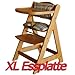 Bebehut New Wooden Highchair with EXTRA LARGE Food Tray Including Padded Cushion