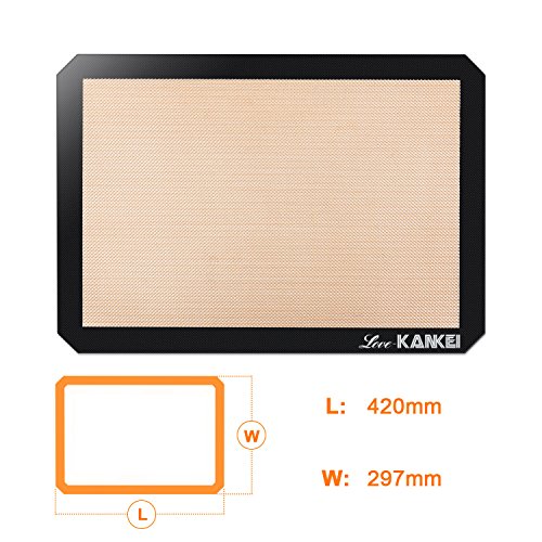 Love-KANKEI Silikon Backmatte Dauerbackfolie Backunterlage Antihaftbeschichtet, BPA frei, 2 Stück, 29.5 x 42 cm - 7