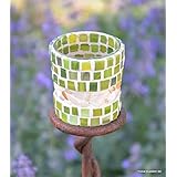 Handgefertigtes Windlicht Moosgrün 7 cm hoch