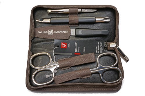 Preisvergleich Produktbild Zwilling Reißverschluss-Etui 5-teilig grau-braun