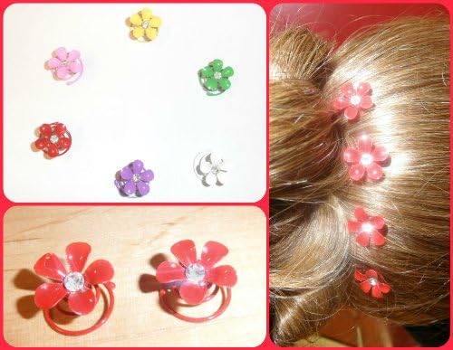 Hair Accessories – Curlies Meadow Flower with Red Rhinestone