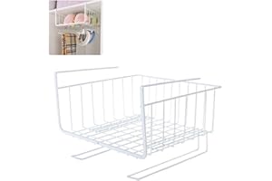 BSTCAR Cesta colgante de metal, estante de almacenamiento, cesta para armario, cesta colgante para estantes, cesta de almacenamiento debajo del armario, cesta de almacenamiento, armario, estantería,