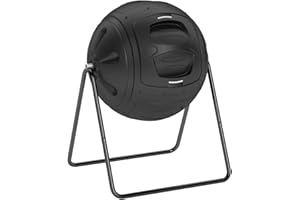 SQUEEZE master Multifunction 130L Garden Tumbling Composter, Heavy-Duty Fast-Working Compost Bin with Easy-to-use Drain Plugs to Collect Liquid (Black)