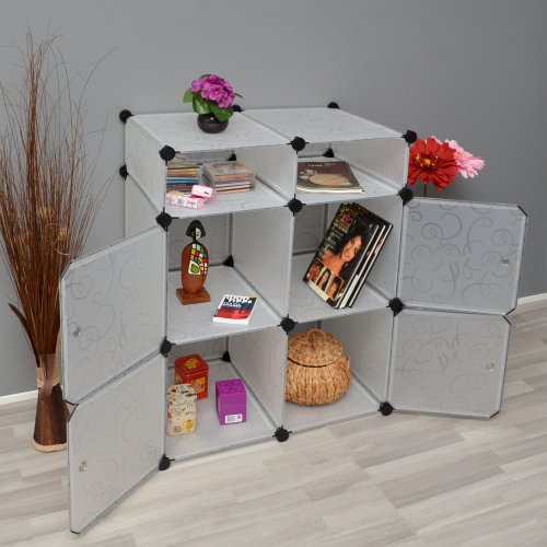 ts-ideen-Armoire--vtements-Commode-Meuble-de-rangement-Entre-chambre-salle-de-bains-Blanc-transparent