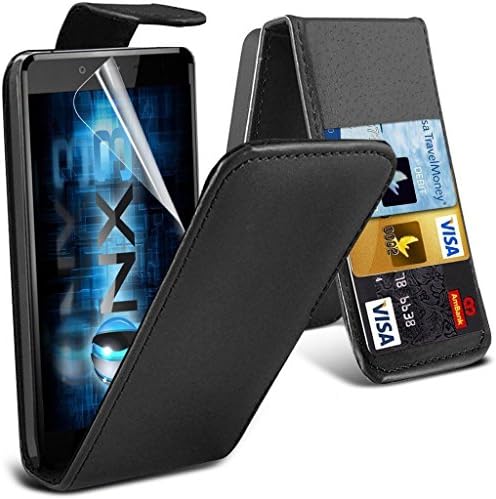 For Blackberry Z10 Plain Black Printed Pouch Pu Leather Magnetic Flip Case Cover + Stylus