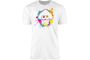 SMARTYPANTS Inkling Colour Ink Splat T-Shirt Top Tee - Squid Splat Octolings Turf War Battles Third Person Shooter Online Video Game Campaign Adult Teen Kids Gift Present