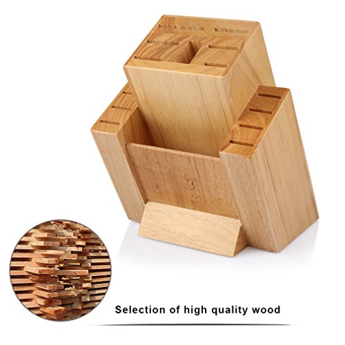 SHINY HOME® Professional Messerblock für14-tlg Messerset Block Messerhalter natur universal Holzblock Messerständer - 6