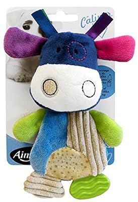 AIME Mini Jouet Peluche Vache ou Cochon 16 cm pour Chien - Modèle aléatoire
