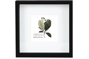 CHELY INTERMARKET Marco con profundidad 28x28cm(17x17cm) MOD-3509 Negro con paspartu para foto u objetos