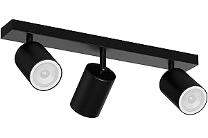 Klighten Deckenstrahler 3 Flammig Schwarz, GU10 Deckenleuchte Strahler Schwenkbar, Spotleuchte Drehbar Deckenspots für Küche, Schlafzimmer, Wohnzimmer, Flur, Länge: 39 cm, Ohne Leuchtmittel