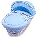 Izziwotnot Blue Gift Moses Basket (White Wicker)