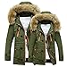Produktbild Yazidan Unisex Frau MäNner Outdoor Pelz Wollvlies Warm Winter Lange Kapuze Mantel Jacke Herrenmantel WäRmemantel Winterjacke Coat Wintermantel Herren Langen Warme Graben Outwear(Grün,M)