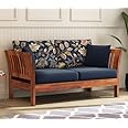 RATANDHARA FURNITURE Solid sheesham Wood Wooden 2 Seater Sofa Set for Living Room | Sofa for Home with Cousins Seat | Home Furniture (Honey Finish)
