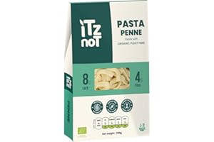 iTz noT jusT PENNE (Pack of 1, 200g) Ready cooked, Shirataki, Moyu, Konjac Plant Fibre Pasta, Low Carb, & No Added Preservatives, Healthy, Gluten Free, Gut Health. 100% Natural