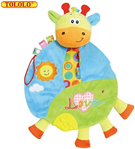 TOLOLO Cartoon Baby Toys Newborn Children to Appease The Dental Towel Cloth Hand Doll Can Even Bite Plush Teether Toys (Giraffe)