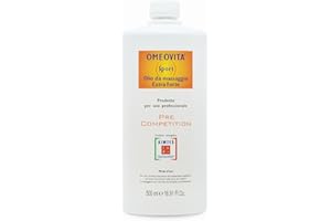 OMEOVITA | Olio Pre-Gara Canfora Extra Forte, Olio Massaggio Preparatorio del Muscolo all’Attività Agonistica, Facile Assorbimento, 500 ml