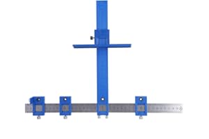 Punch Locator Guide, Fydun Multifunctional Woodworking Drilling Positioning Ruler, Punch Locator Drill Guide Sleeve Cabinet Hardware Jig Drawer Pull for Knobs on Doors and Drawer Pull with Storage Bag