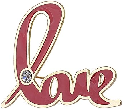 Fashion Women Jewelry Pink Enamel Brooch Gold-Color Letter Love Carriage Hijab Shawl Scarf Scarves Buckle Clips