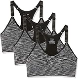  DAS Leben Sport BH Yoga BH starker Halt mit Polster ohne Bügel (3 Stücke) (M, 3×grau)